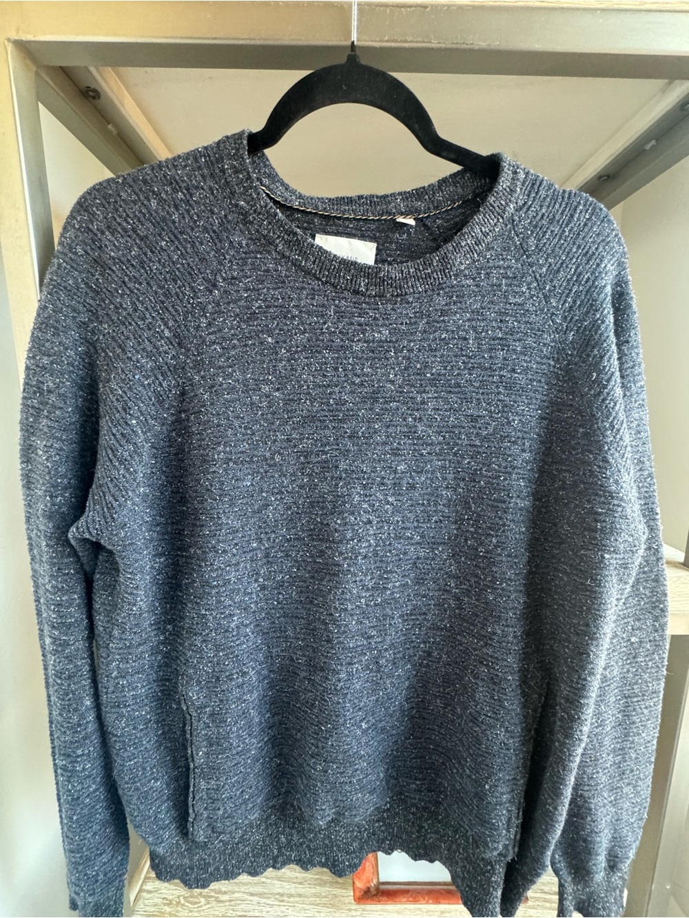 Billy Reid Men's Crewneck Sweater in Dark Heather Gray